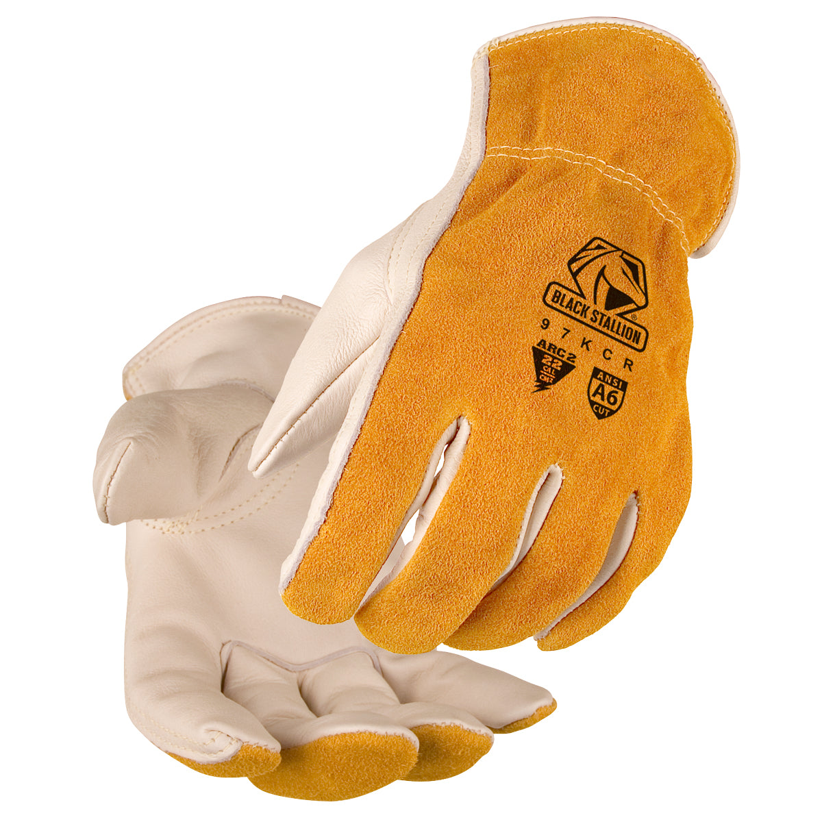 BLACK STALLION - ARC-Rated & A6 Cut-Resistant Cowhide Drivers Glove - Becker Safety and Supply