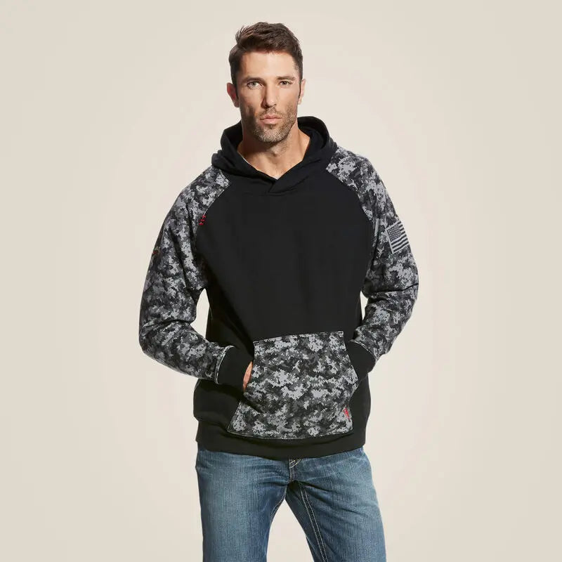 ARIAT - MNS FR Patriot Hoodie - Black Digi Camo  Becker Safety and Supply