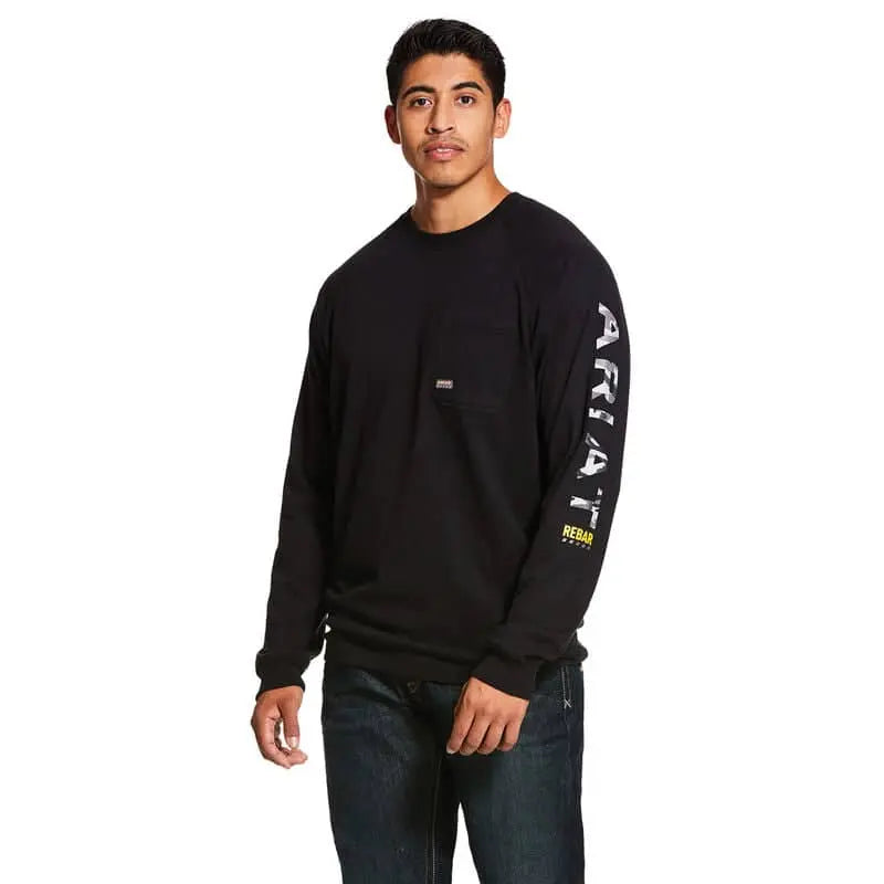 ARIAT - Men's Rebar Rebar Cotton Strong Graphic T-Shirt, Black - Becker Safety and Supply