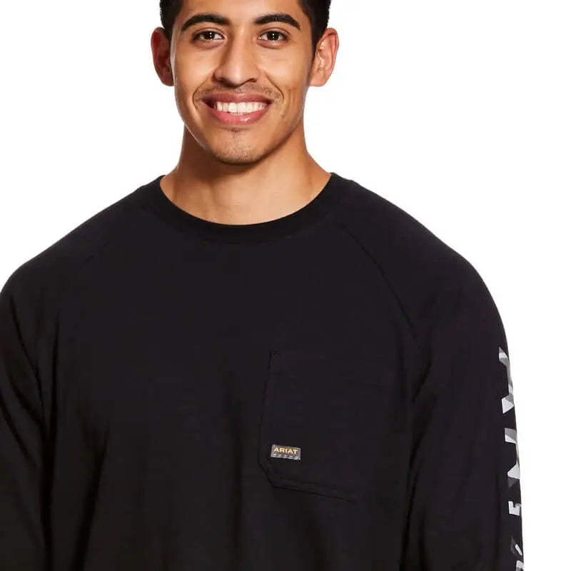 ARIAT - Men's Rebar Rebar Cotton Strong Graphic T-Shirt, Black - Becker Safety and Supply