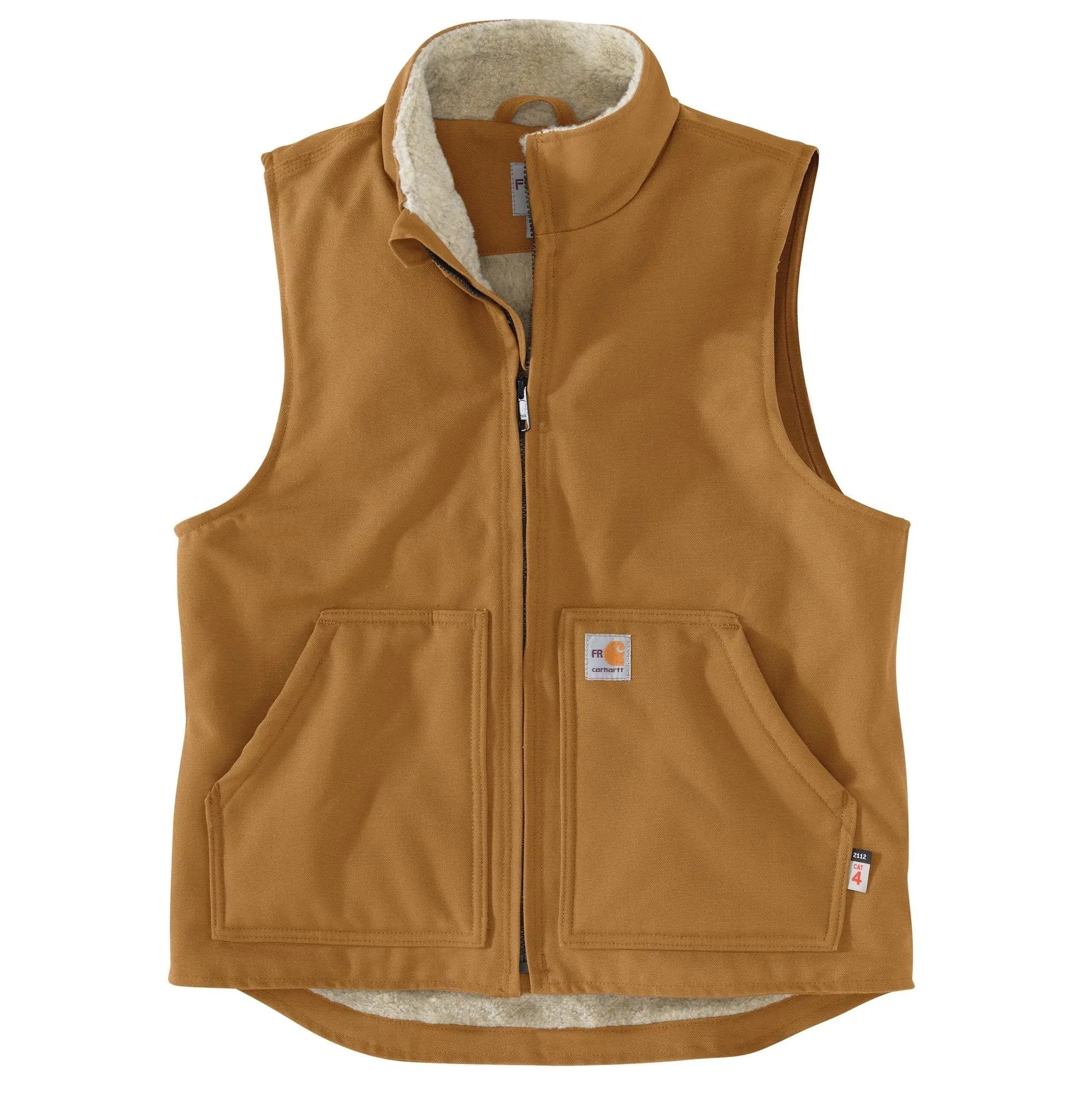 CARHARTT - Flame Resistant Relaxed Fit Duck Sherpa-Lined Mock Neck Vest - Becker Safety and Supply