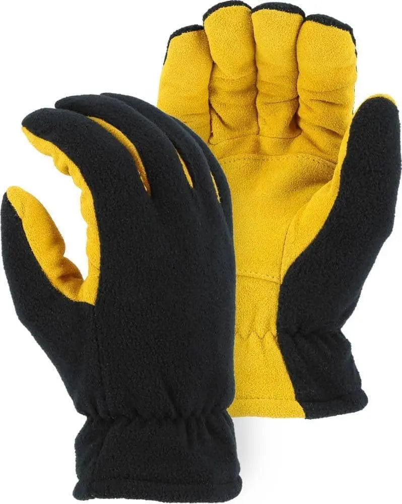 MAJESTIC - Winter Lined Deerskin Drivers Glove, Black/Gold - Becker Safety and Supply
