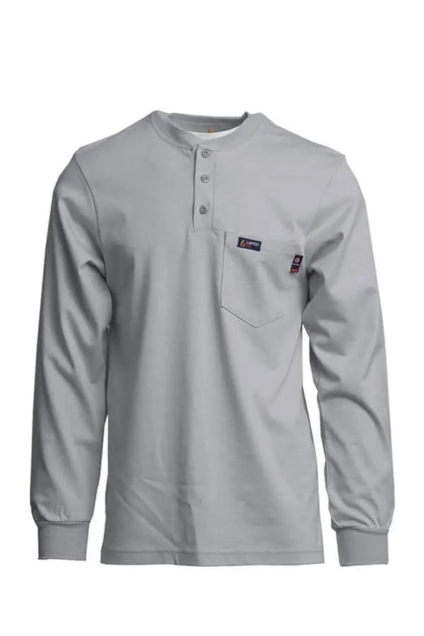 LAPCO - 7oz FR Henley Tees, Gray - Becker Safety and Supply