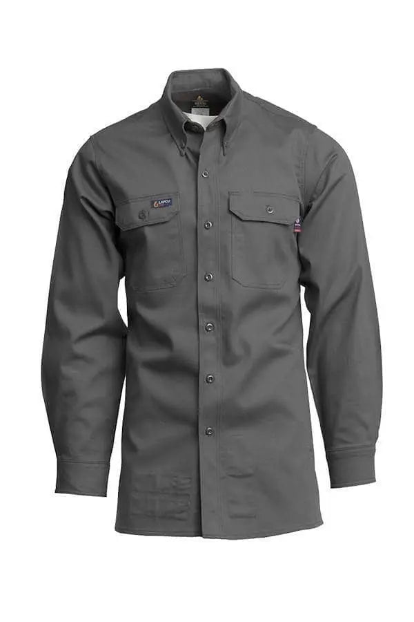 LAPCO - 7oz. 100% Cotton Twill FR Uniform Shirt Grey  Becker Safety and Supply