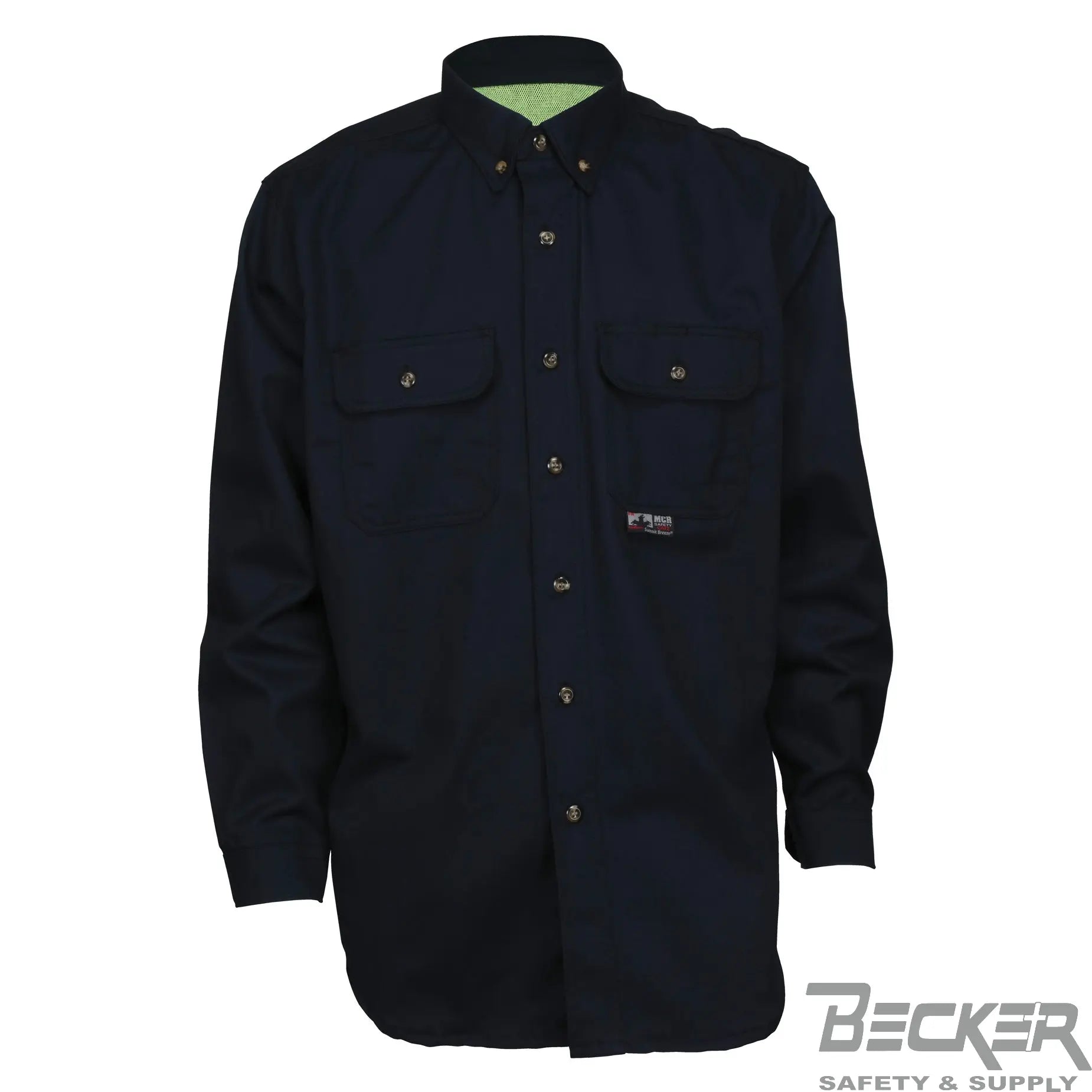 MCR - FR 7oz Triple Vented Work Shirt, Navy Becker Safety and Supply