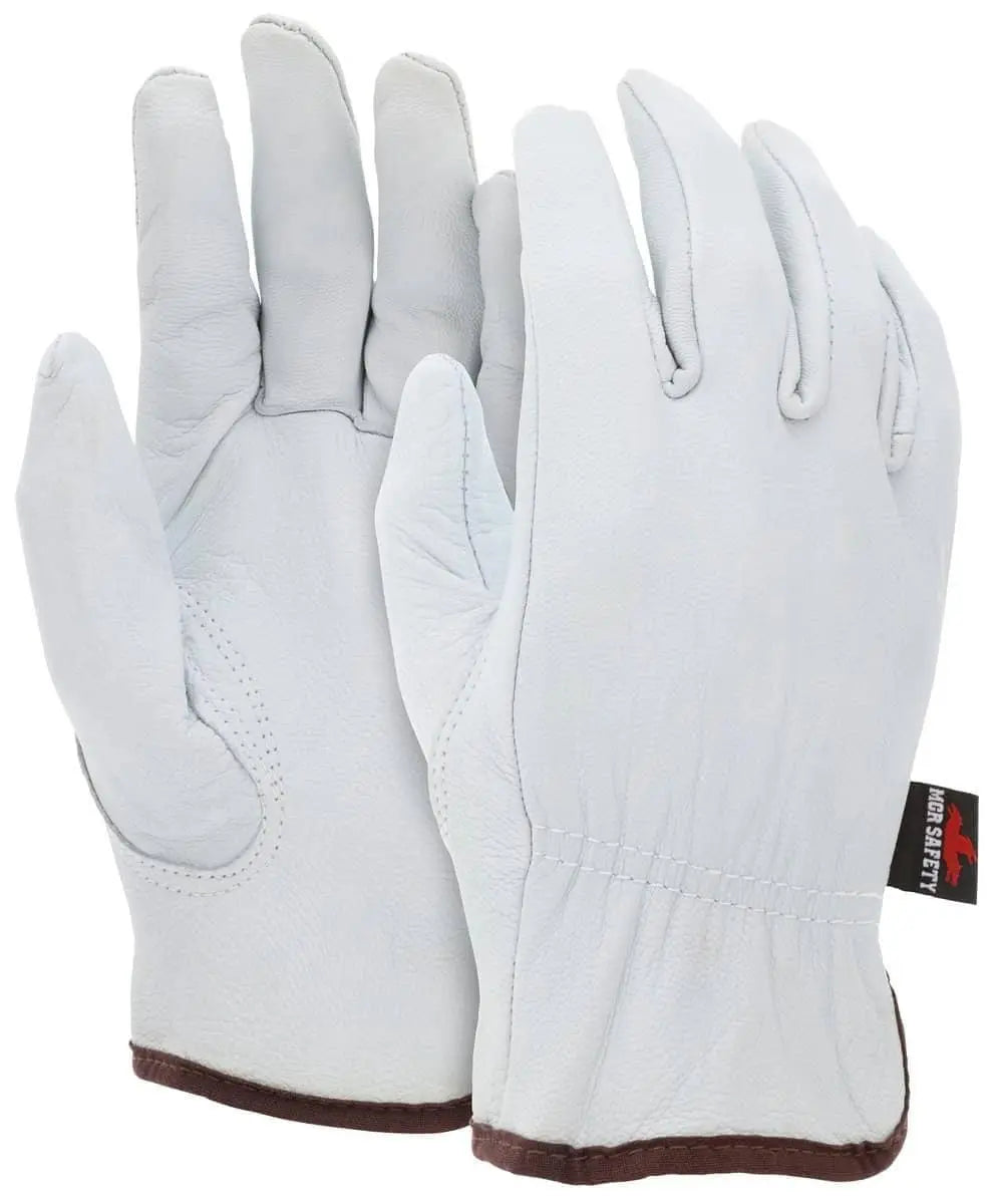 MCR - Leather Drivers Work Gloves Premium Grain Goatskin Leather Keystone Thumb - Becker Safety and Supply