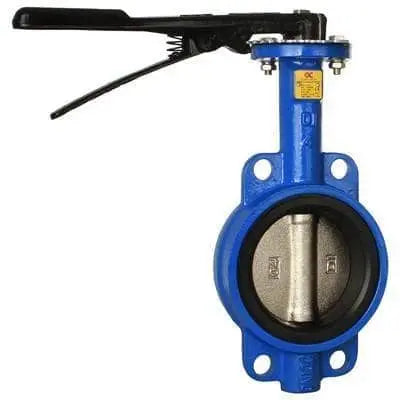 MISCELLANEOUS - 4" Wafer Red Notch Butterfly Valve Blue Ductile Iron (DI) Buna Seal - Becker Safety and Supply