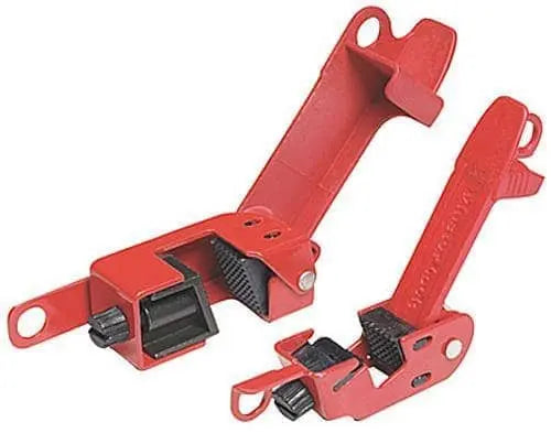 Master Lock - Grip Tight Circuit Breaker Lockout - Set of one each 491B (tall & wide toggles) &  493B (standard single & double toggles) - Becker Safety and Supply