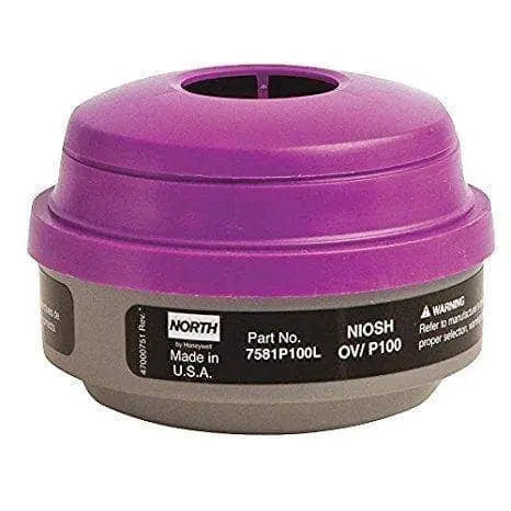 NORTH SAFETY - 7581P100L Organic Vapor Cartridges with a P100 Particulate Filter - Becker Safety and Supply