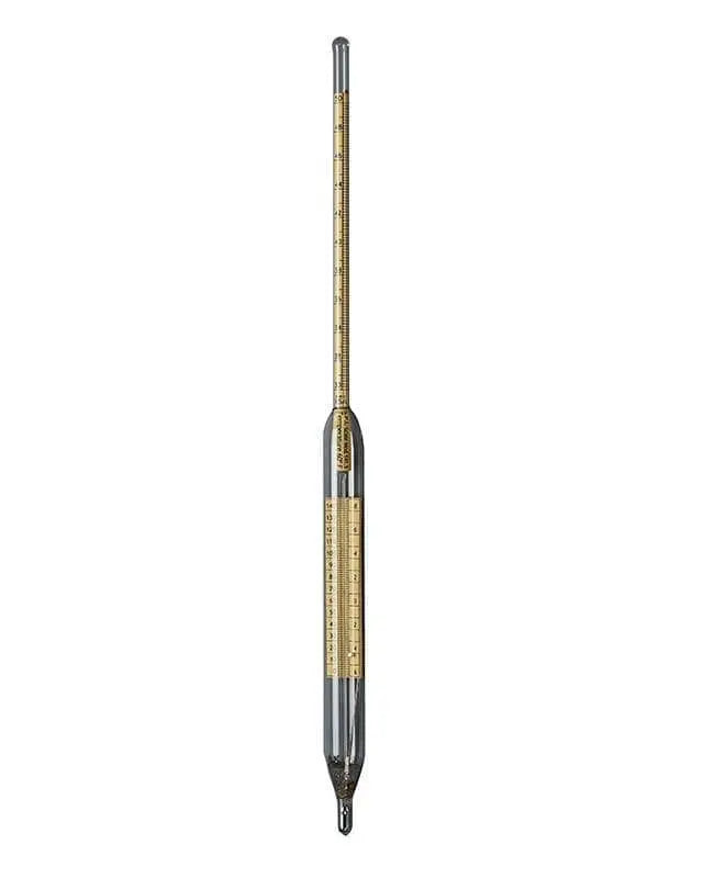 ROBINSON - Hydrometers, API Combined. Thermometer in the bottom. 15" Long40 to 60 (Division .1, Temp Range 0-150) - Becker Safety and Supply