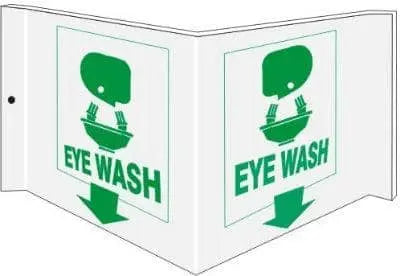 SAFEHOUSE SIGNS - Projecting Wall Signs - "EYE WASH" - 6"X 9" - Becker Safety and Supply