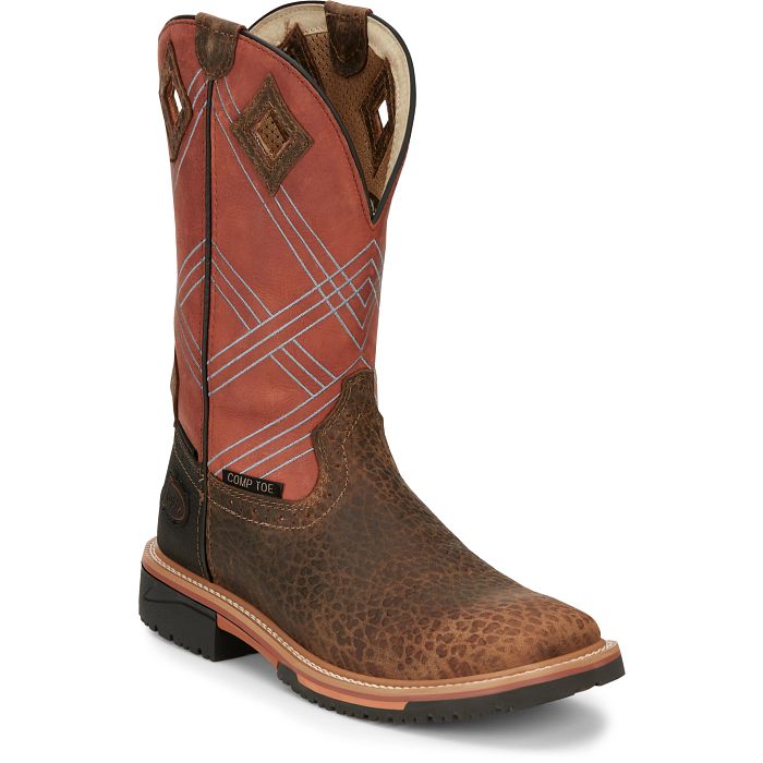 JUSTIN BOOTS-DALHART 12" NANO COMPOSITE TOE WATERPROOF WORK BOOT