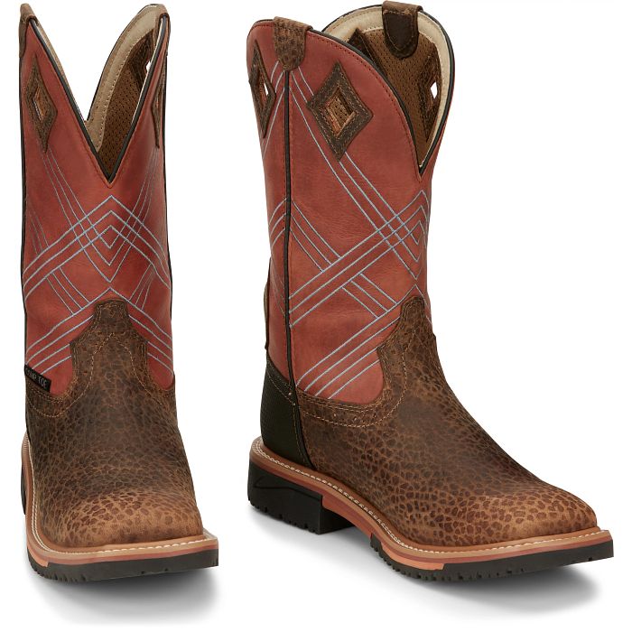 JUSTIN BOOTS-DALHART 12" NANO COMPOSITE TOE WATERPROOF WORK BOOT