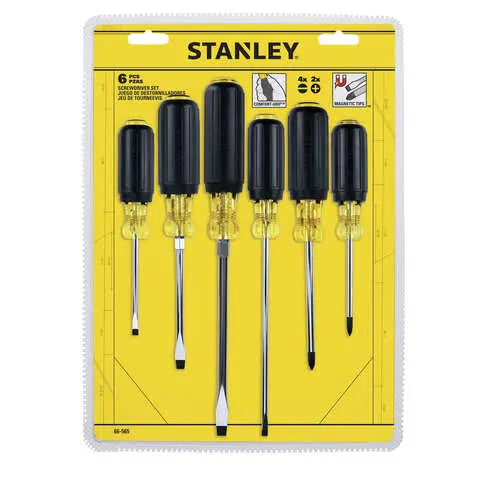 STANLEY - 6 Piece Rubber Screwdriver Set Becker Safety and Supply