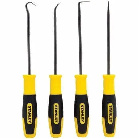 STANLEY TOOLS - 4 PC Pick Hook Set, Full hook, angle hook, 90° angle hook and straight pick - Becker Safety and Supply