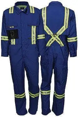 MCR SAFETY - Summit Breeze Coverall, 7.0 oz, 100% Cotton Fabric Coverall, Royal Blue, 3" Triple Trim Tape, CAT2, ATPV 8.5 cal/cm2 - Becker Safety and Supply