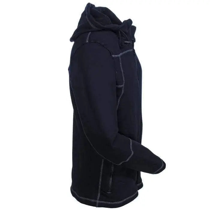 JUSTIN FR - Polartec Wind Pro Fleece Hoodie w/ full zip closure - NAVY - Water Repellent - NFPA 2112 & 70E (S-5XL) - Becker Safety and Supply