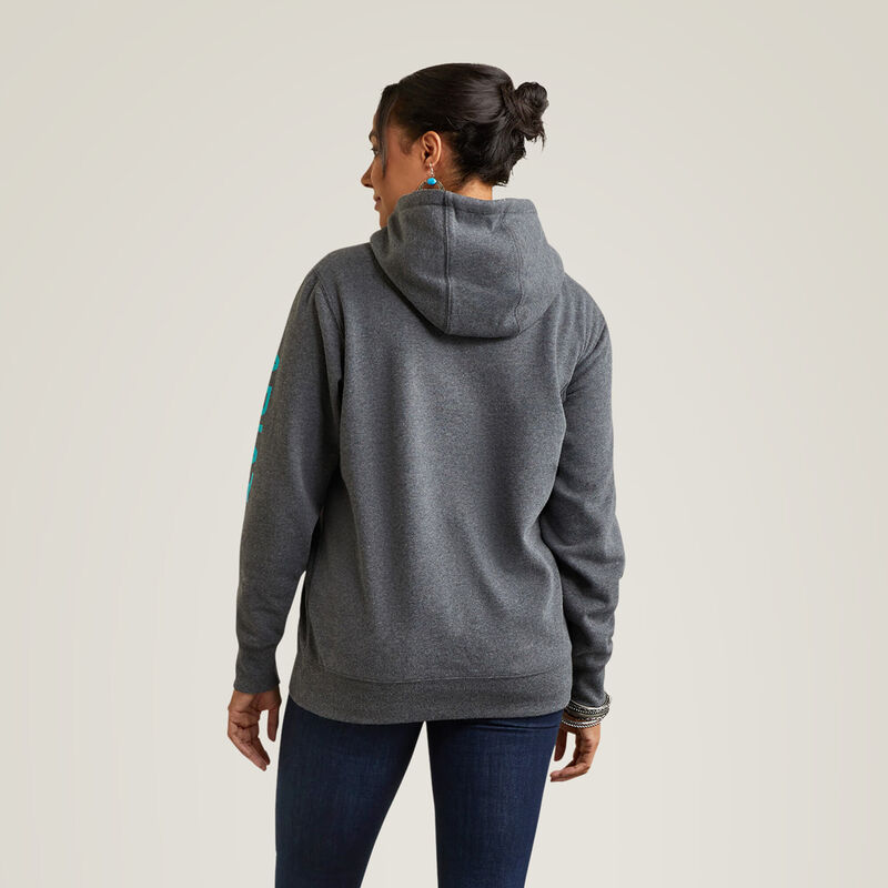 ARIAT - Ariat Logo Hoodie, CHARCOAL HEATHER - M