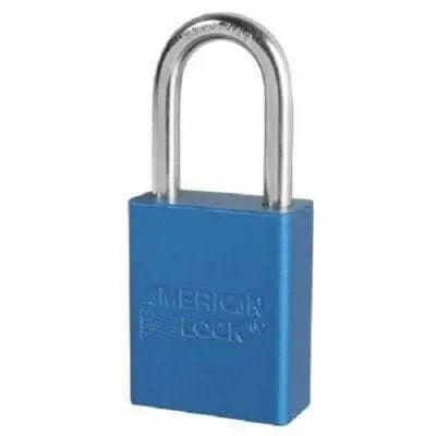 MASTER LOCK - BLUE Anodized Aluminum Safety Padlock 1-1/2" Shackle Keyed Alike - Becker Safety and Supply