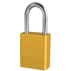 MASTER LOCK/AMERICAN LOCK - Lock out Lock - keyed differently - 1-1/2" Shackle - YELLOW - Becker Safety and Supply