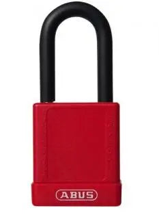 ABUS - 74/40 B KA Red 1-1/2‚Äù Shackle - Red - Keyed Alike - Aluminum Body Safety Padlock w/ 1-1/2" Vinyl Coated Steel Shackle - Key-Retaining - 6-pin cylinder - Becker Safety and Supply