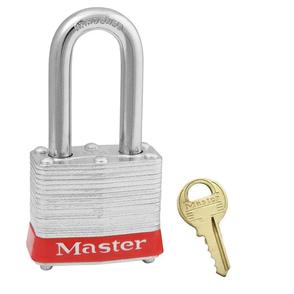 MASTER LOCK - Red Laminated Steel Padlock - 1-1/2in Shackle - Keyed Alike - Becker Safety and Supply