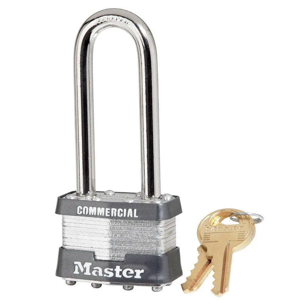 MASTER LOCK - 1-3/4in (44mm) Wide Laminated Steel Pin Tumbler Padlock with 2-1/2in (64mm) Shackle - KEYED ALIKE - Becker Safety and Supply