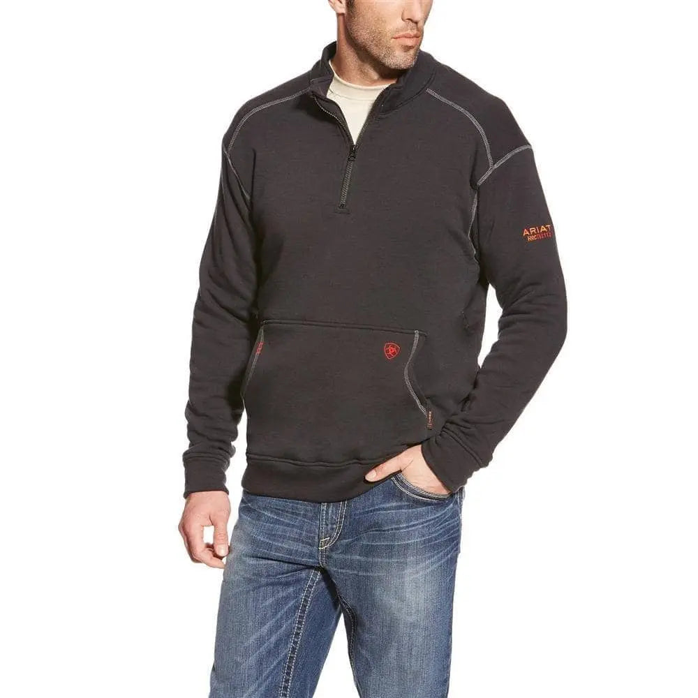 ARIAT - FR POLARTEC 1/4 Zip Fleece Pullover - Black - Becker Safety and Supply