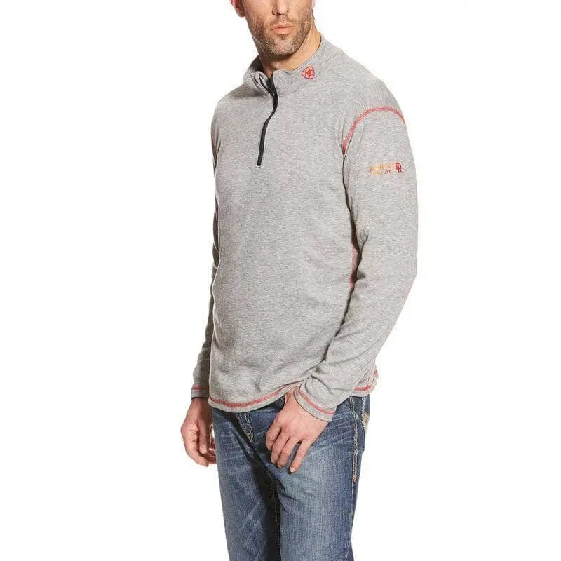 ARIAT - FR Baselayer 1/4 Zip - Heather Gray - Becker Safety and Supply