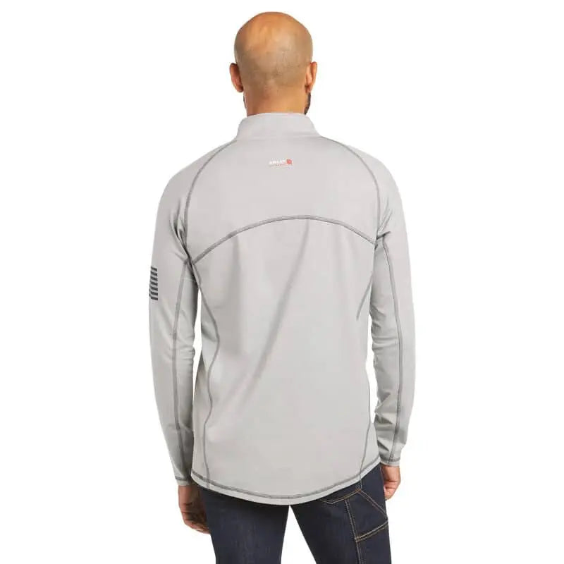 ARIAT - 1/4 Zip Long Sleeve Work shirt, Silver Fox