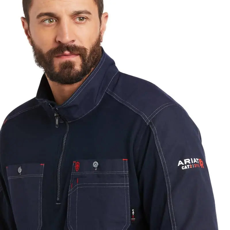ARIAT - FR DuraLight 1/4 Zip Work Shirt, Navy