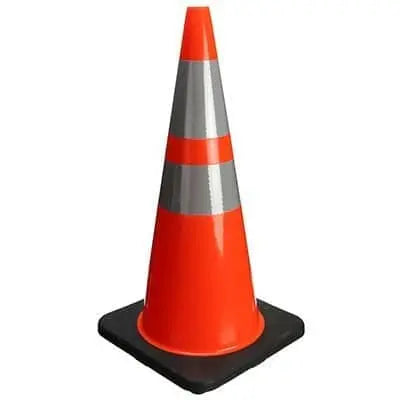 TRUFORCE - TRAFFIC CONE 18" W/6IN STRIPE 5LB BLK BASE - Becker Safety and Supply