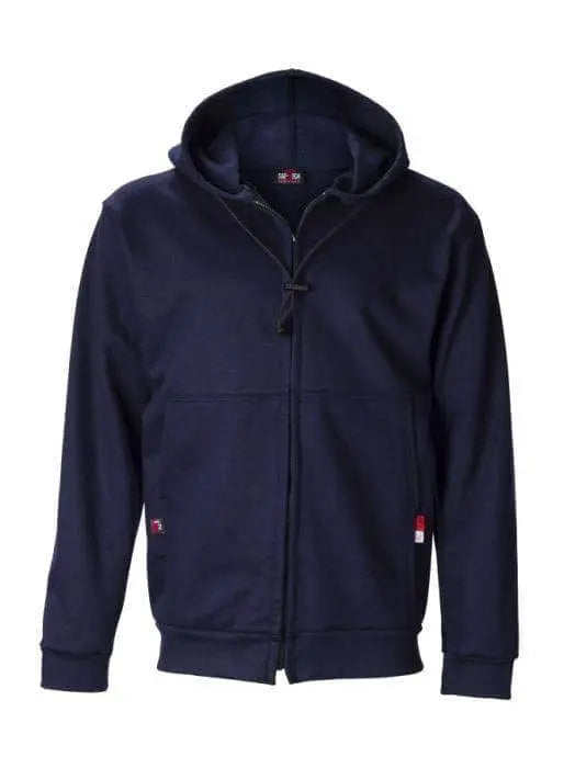 SAF-TECH - 11oz UltraSoft Zippered Front NAVY Hoodie - NFPA 2112 / 70E - ASTM F1506 - Becker Safety and Supply