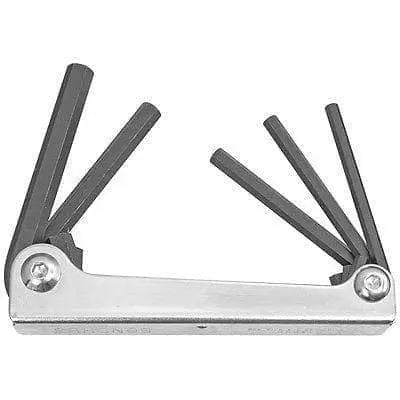 BONDHUS - 5pc Metal Fold-up Hex Key Set - 3/16" - 3/8" - Becker Safety and Supply