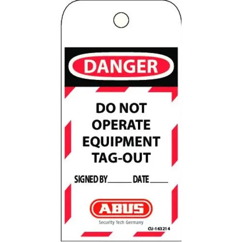 ABUS - Laminated Vinyl DO NOT OPERATE Safety Tag 10pk - Becker Safety and Supply