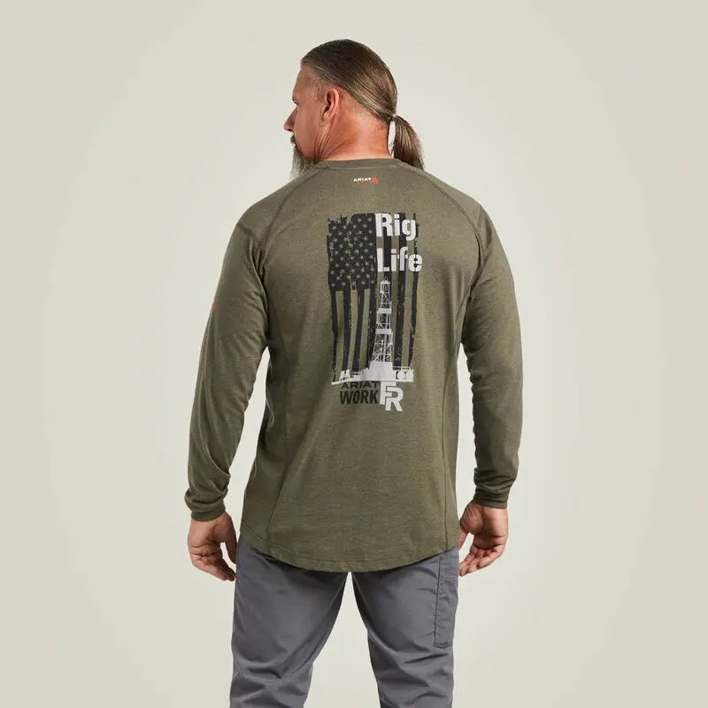 ARIAT - FR Air Rig Life Graphic T-Shirt, Sage Heather - Becker Safety and Supply