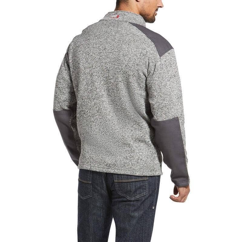 ARIAT - FR Caldwell Full Zip Sweater Jacket, Charcoal Heather - Becker Safety and Supply