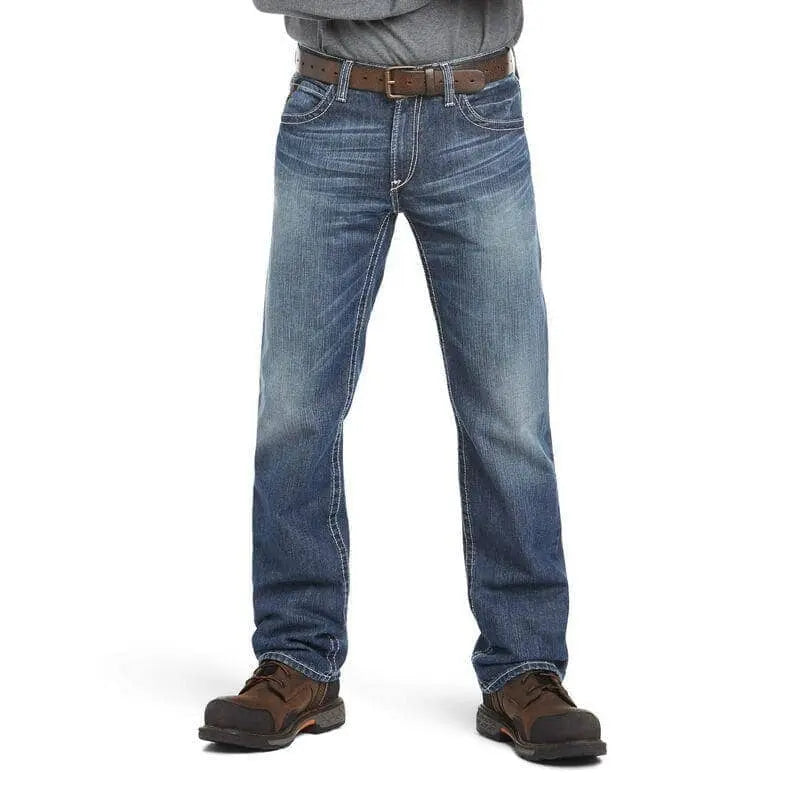 ARIAT - FR M4 Ridgeline - Glacier Wash - Boot Cut Jeans - Fashion Back Pocket - Low Rise - Relaxed Fit Waist Hip & Thigh - 13 oz - NFPA 70E and NFPA 2112 - Becker Safety and Supply