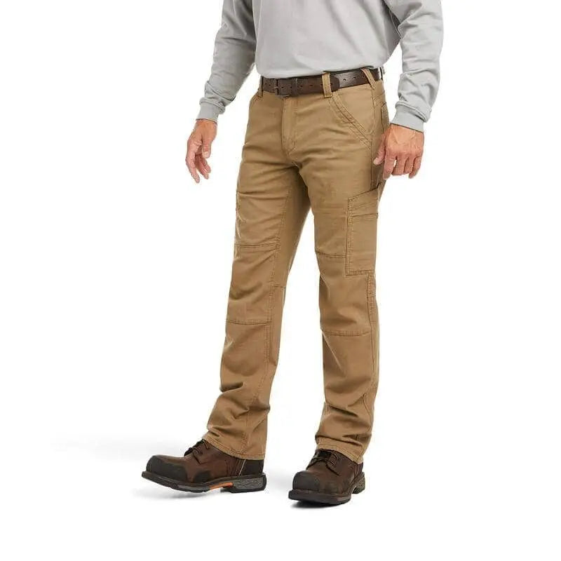ARIAT - FR M5 Straight Stretch DuraLight Canvas Stackable Straight Leg Pant - Field Khaki - Becker Safety and Supply