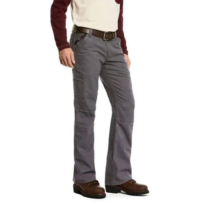 ARIAT - FR M5 Straight Stretch DuraLight Canvas Stackable Straight Leg Pant - Iron Gray - Becker Safety and Supply