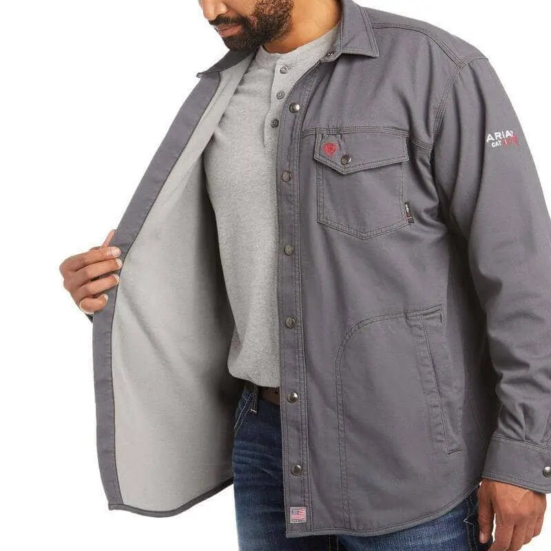 ARIAT - FR Rig Shirt Jacket, Iron Gray - Becker Safety and Supply