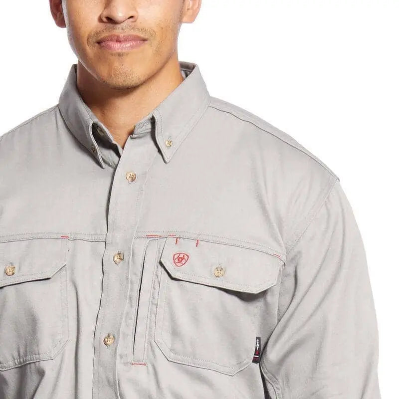 ARIAT - FR Solid Vent Work Shirt, Silver Fox - Becker Safety and Supply