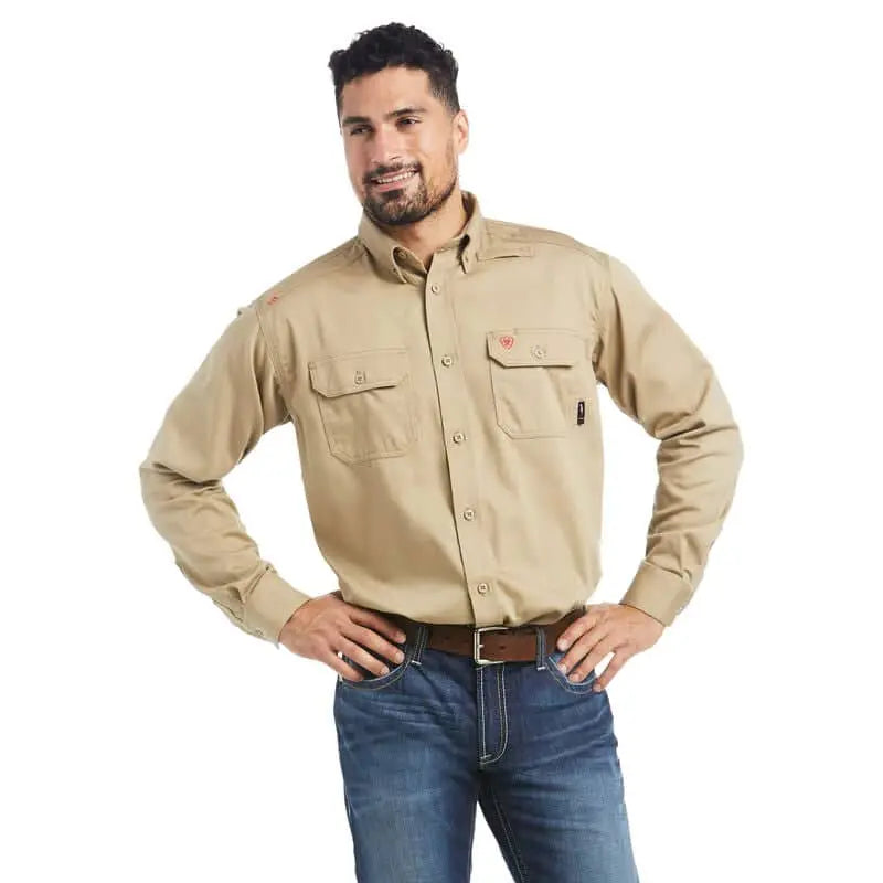 ARIAT - FR Solid Work Shirt - Khaki - Becker Safety and Supply