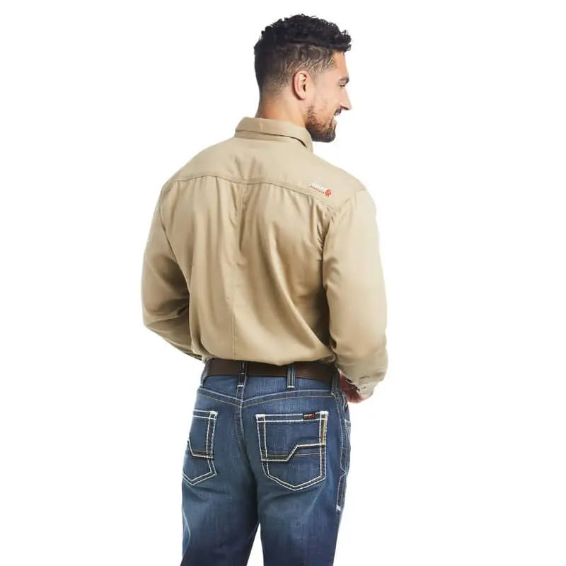 ARIAT - FR Solid Work Shirt - Khaki - Becker Safety and Supply