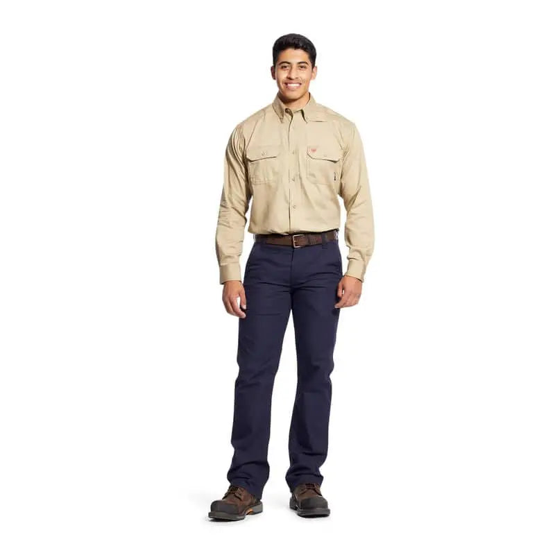 ARIAT - FR Solid Work Shirt - Khaki - Becker Safety and Supply