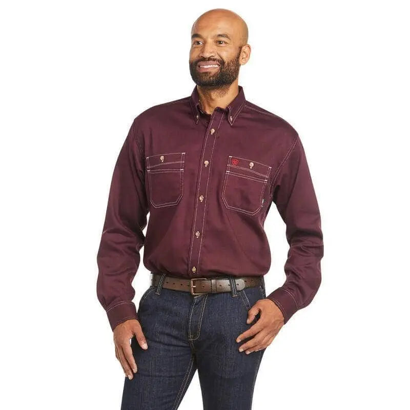ARIAT - FR Vented Work Shirt, Malbec - Becker Safety and Supply