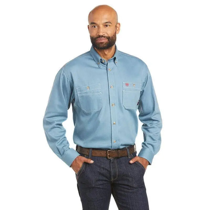 ARIAT - FR Vented Work Shirt, Steel Blue - Becker Safety and Supply