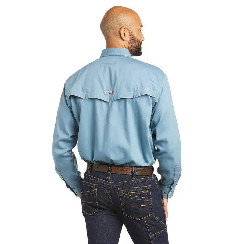 ARIAT - FR Vented Work Shirt, Steel Blue - Becker Safety and Supply