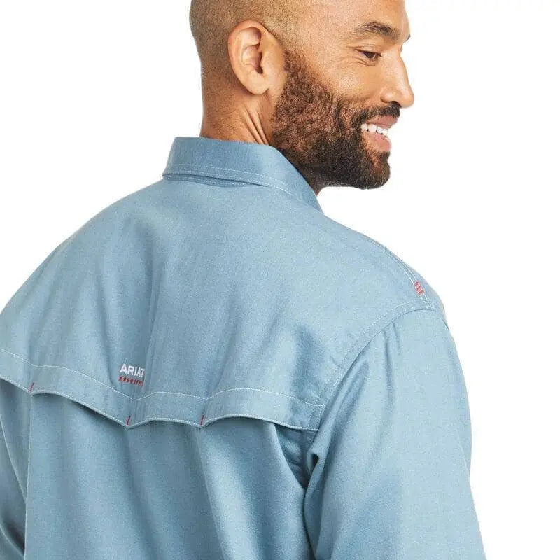 ARIAT - FR Vented Work Shirt, Steel Blue - Becker Safety and Supply