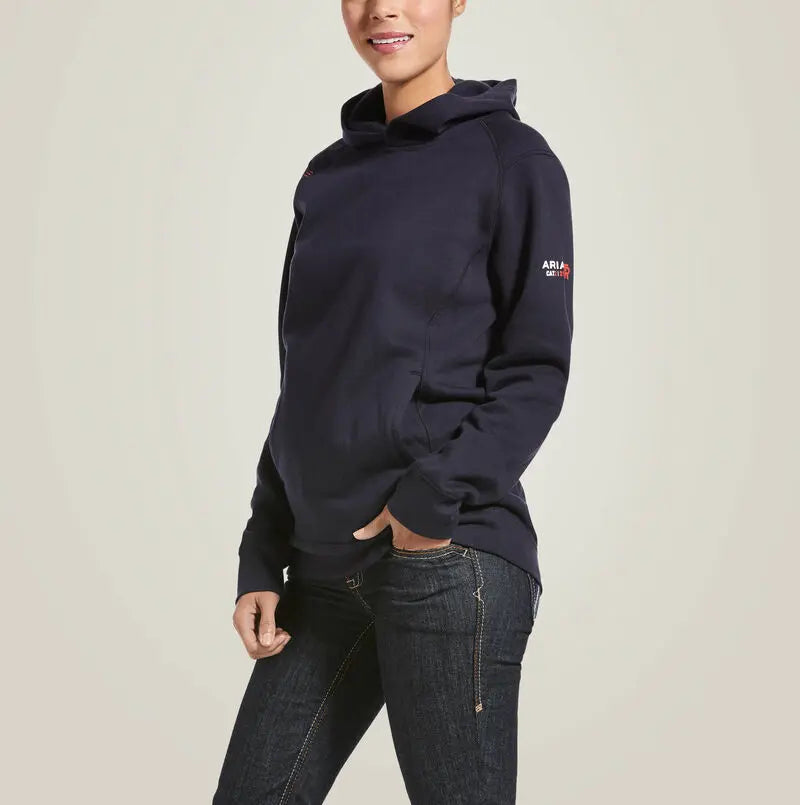 ARIAT - FR Womens Rev Pullover Hoodie, Navy  Becker Safety and Supply